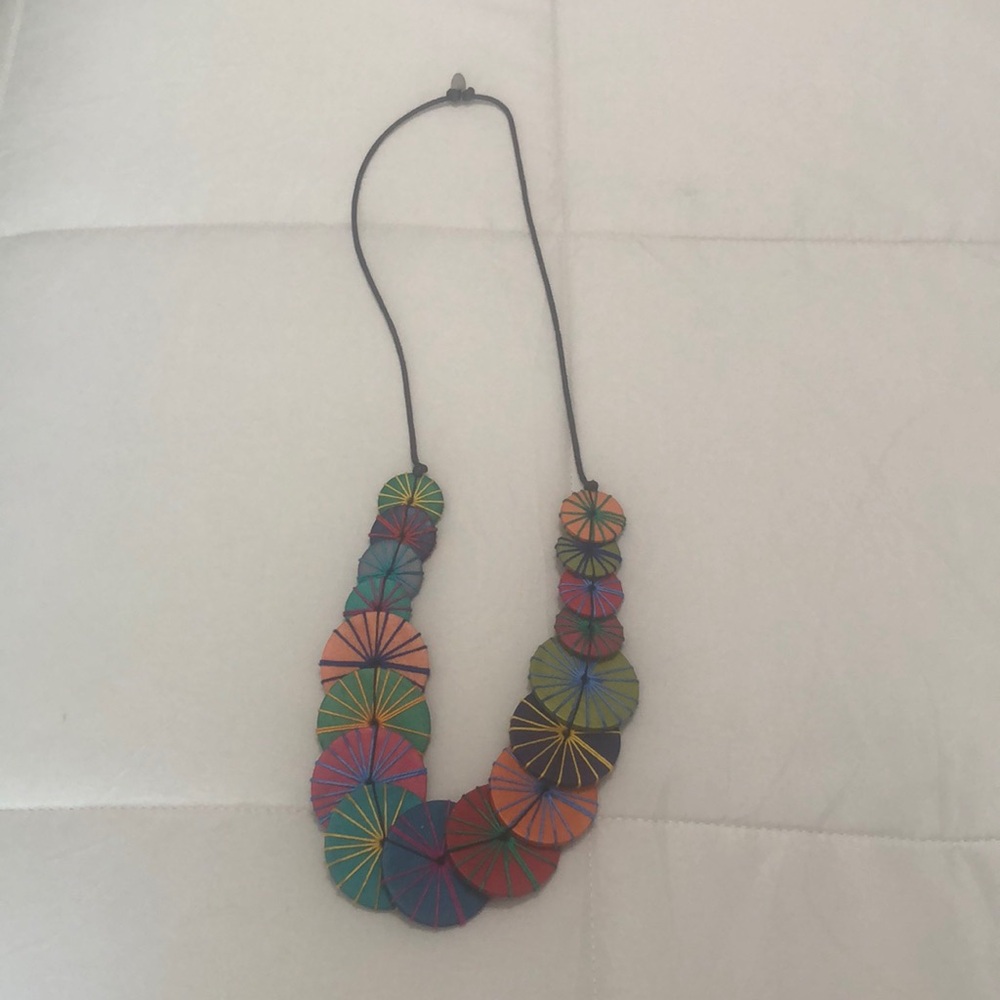 SYLCA Multicolored Circle Bead Necklace